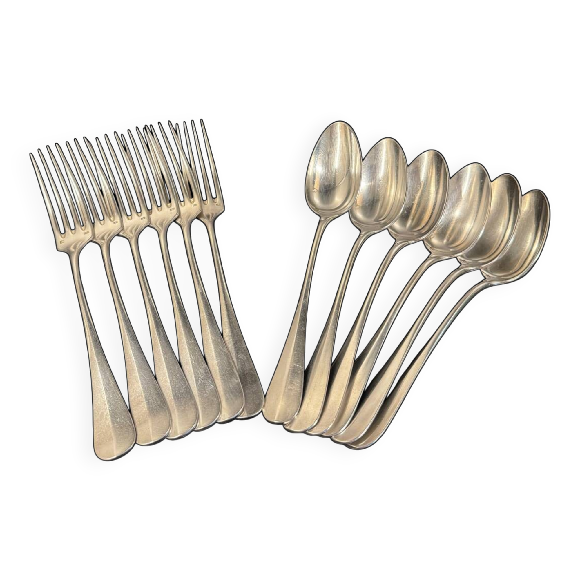 Set of 12 silver-plated cutlery sets, circa 1888