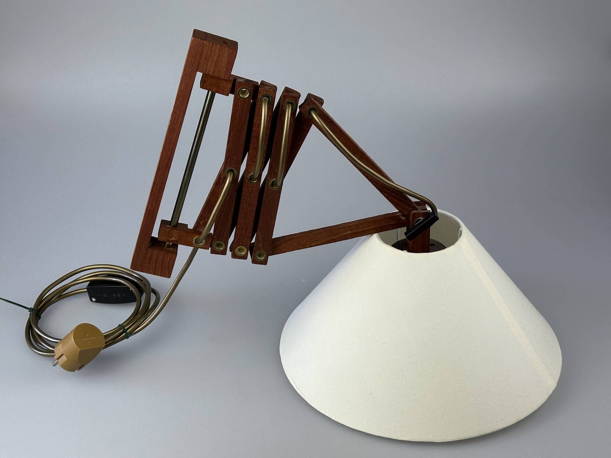 1960s/70s Teak Scissor Lamp Wall Lamp Mid Century Danish Design Denmark