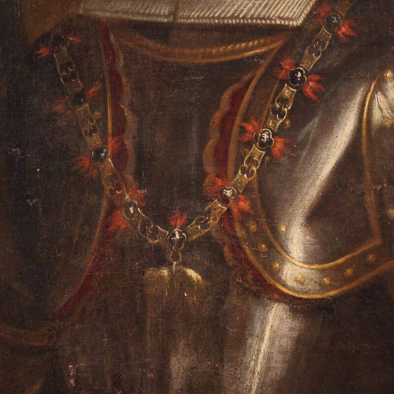 Antique Spanish portrait from the 17th century, Charles II of Spain