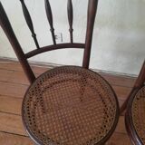 Old curved wooden bistro chairs