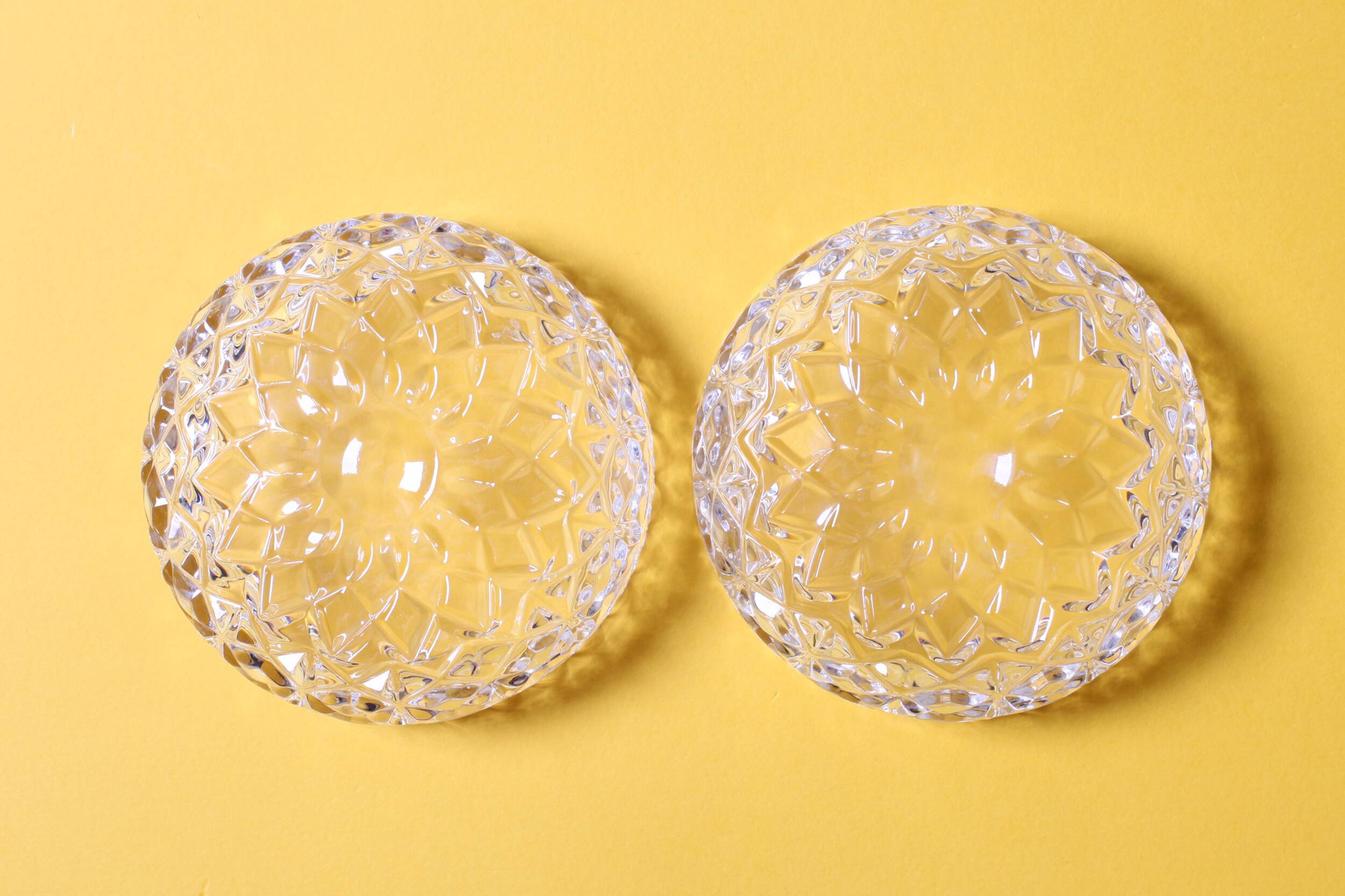 Mid-Century Crystal Bonbon Jar: Vintage Glass Jewelry Box, Italy 1970s