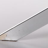 Vintage chrome coffee table with X frame and round glass top, 1980s