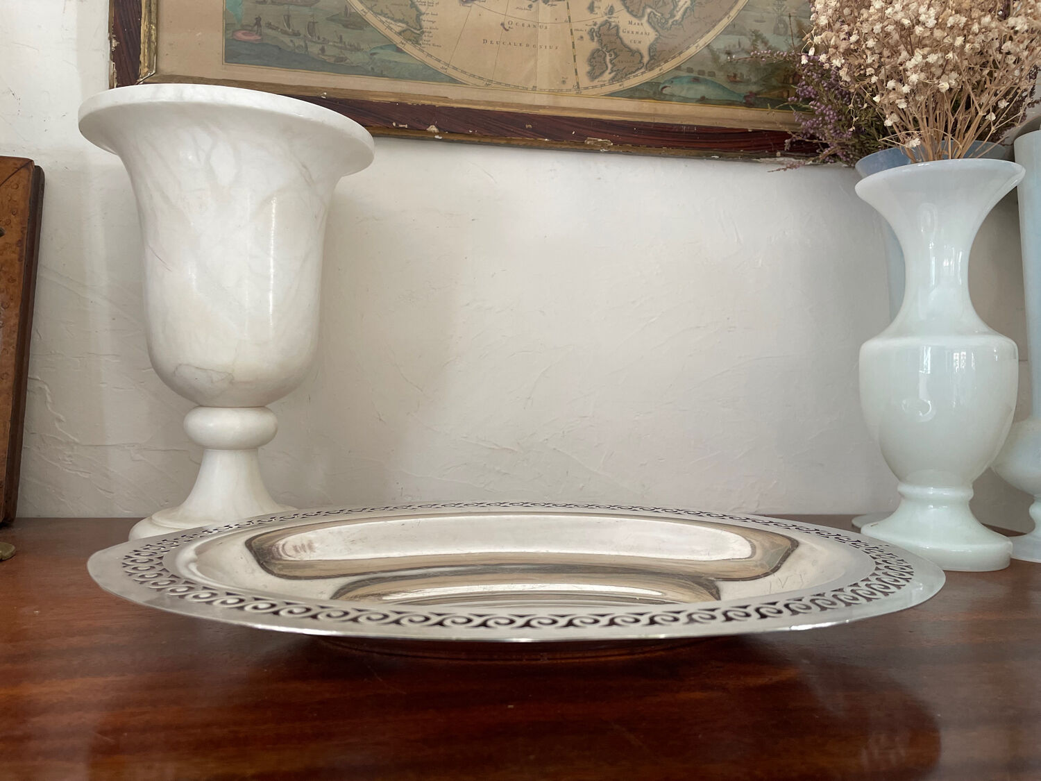 Art Deco silver metal dish