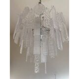 Art Deco Murano Glass Style Chandelier Clear Italian Sputnik Art by SimoEng