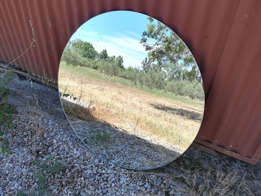Old round mirror 90x90 cm