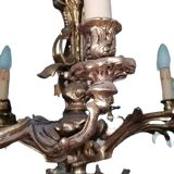 Lampadario in bronzo a 12 luci in stile Luigi XVI