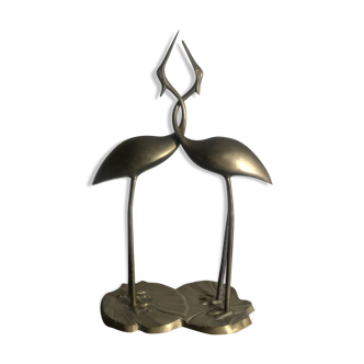Couple of golden brass herons