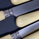 Set of 12 dessert knives with stainless steel blade and silver ferrule Régence