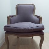 Fauteuil bergère mauve