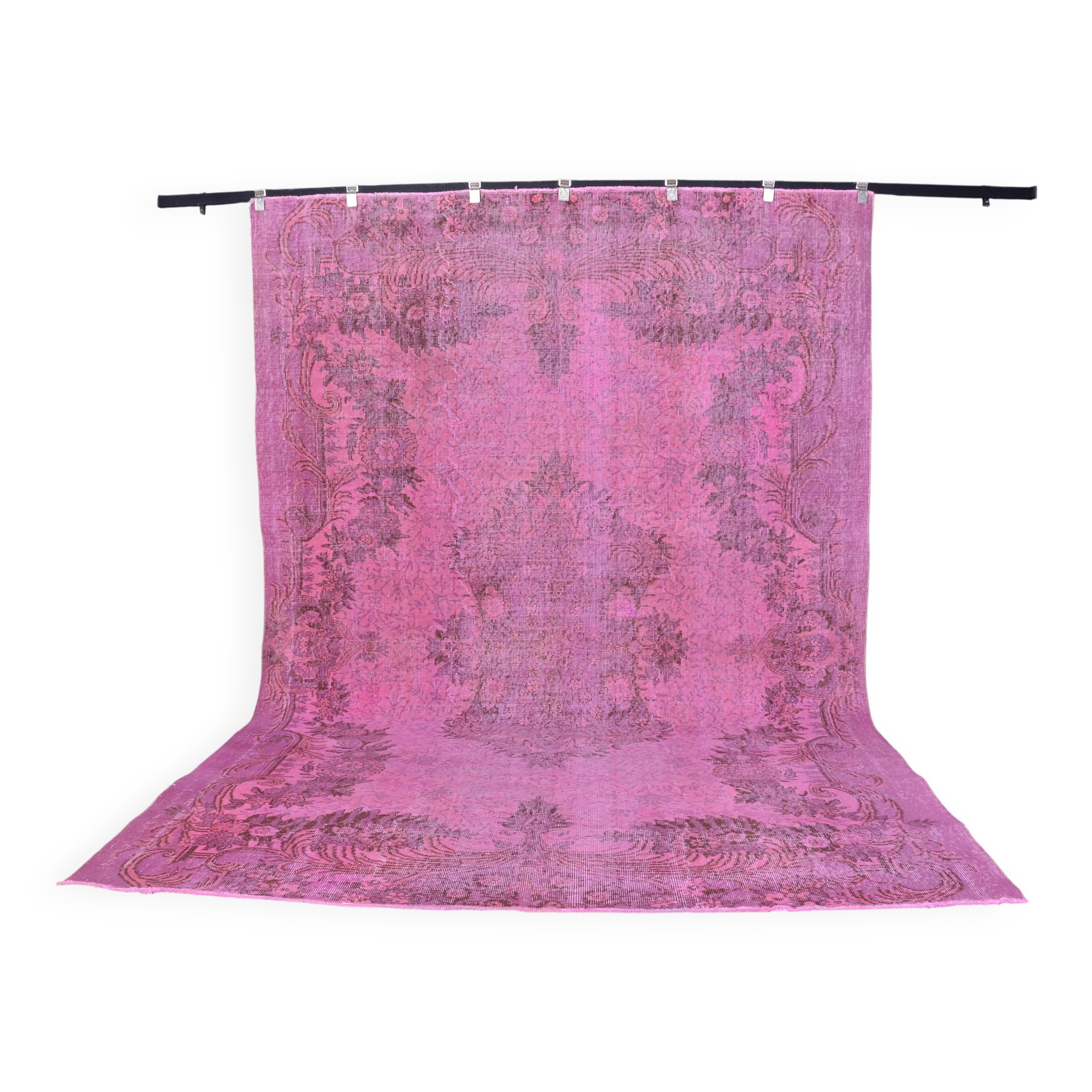 Pink Handknotted Floral Rug sku2356