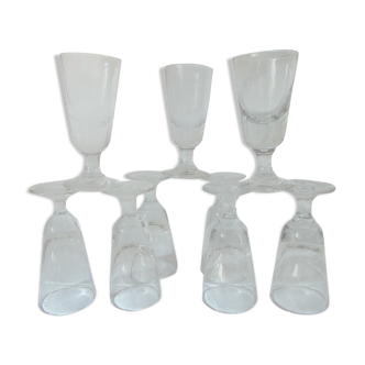 9 old coffee glasses
