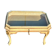 Table basse, vitrine d’exposition en bois peint polychrome