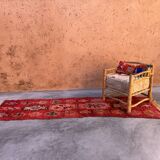 Moroccan carpet boujad red - 90 x 313 cm