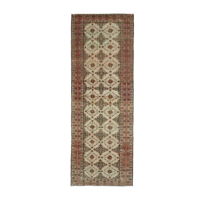Vintage Turkish hand-knotted runner 118x330