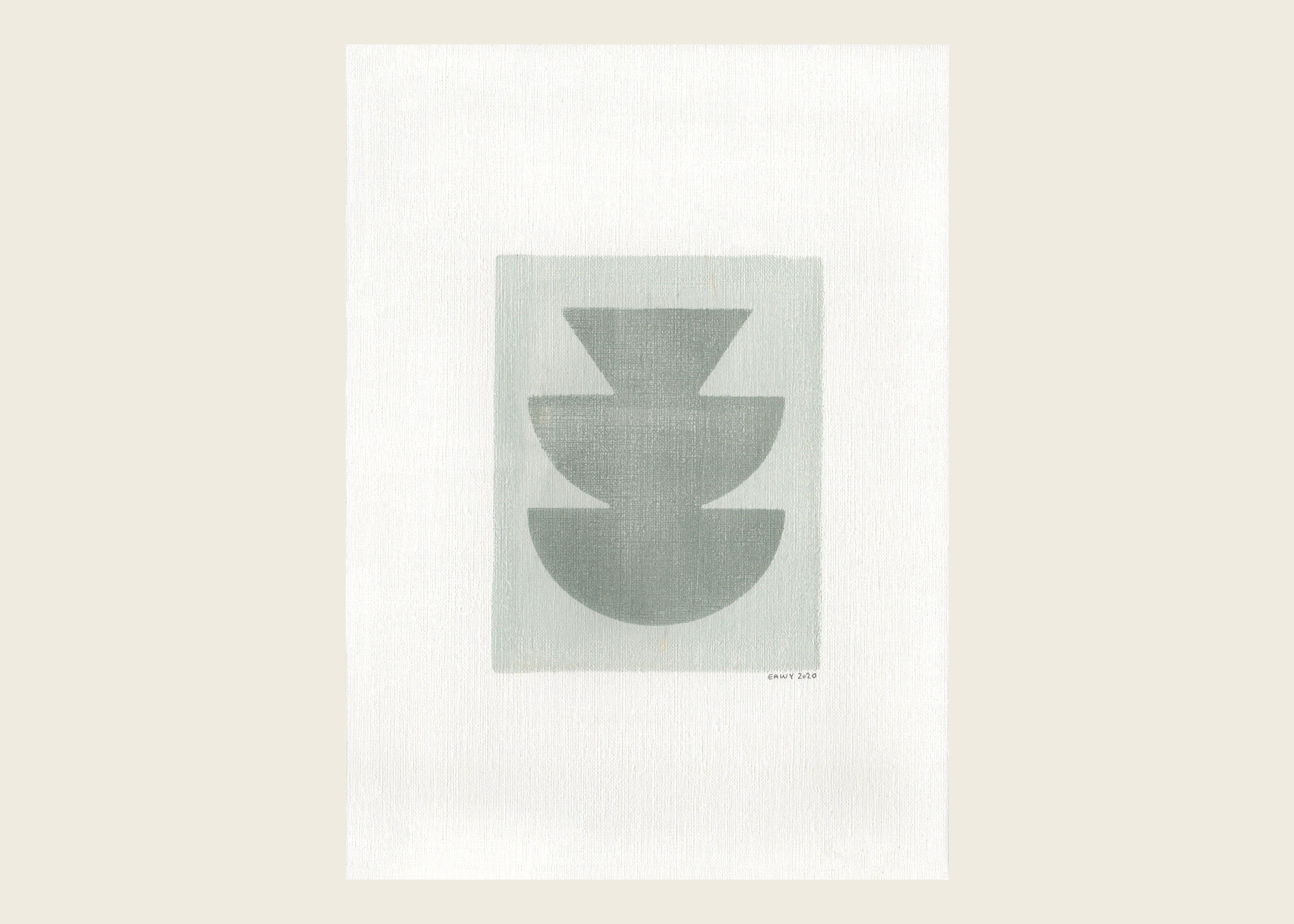 Painting on paper, Dated and signed abstract illustration