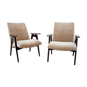 Deux fauteuils vintage beiges,