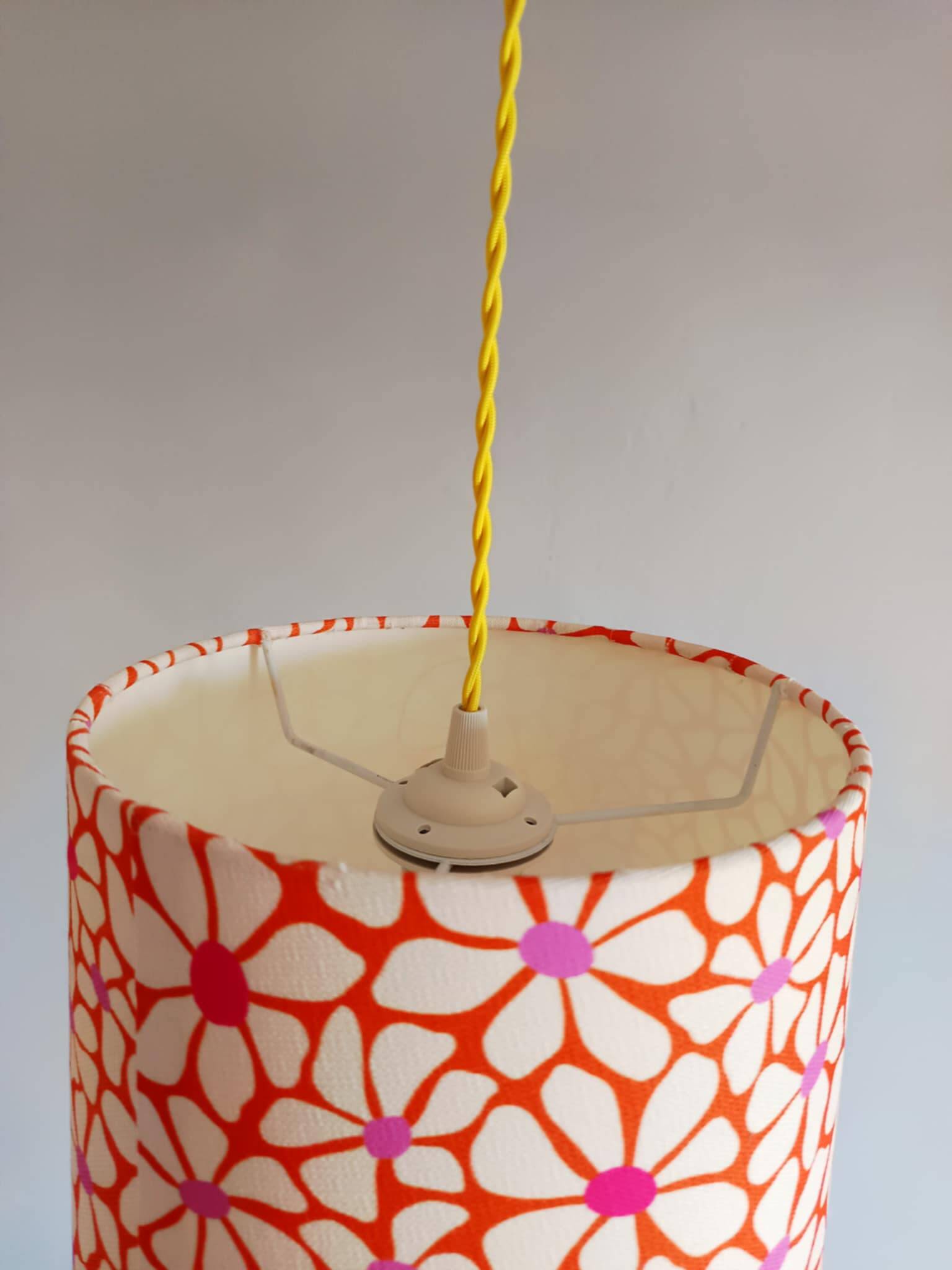 Custom-made vintage 1970s flower pendant light