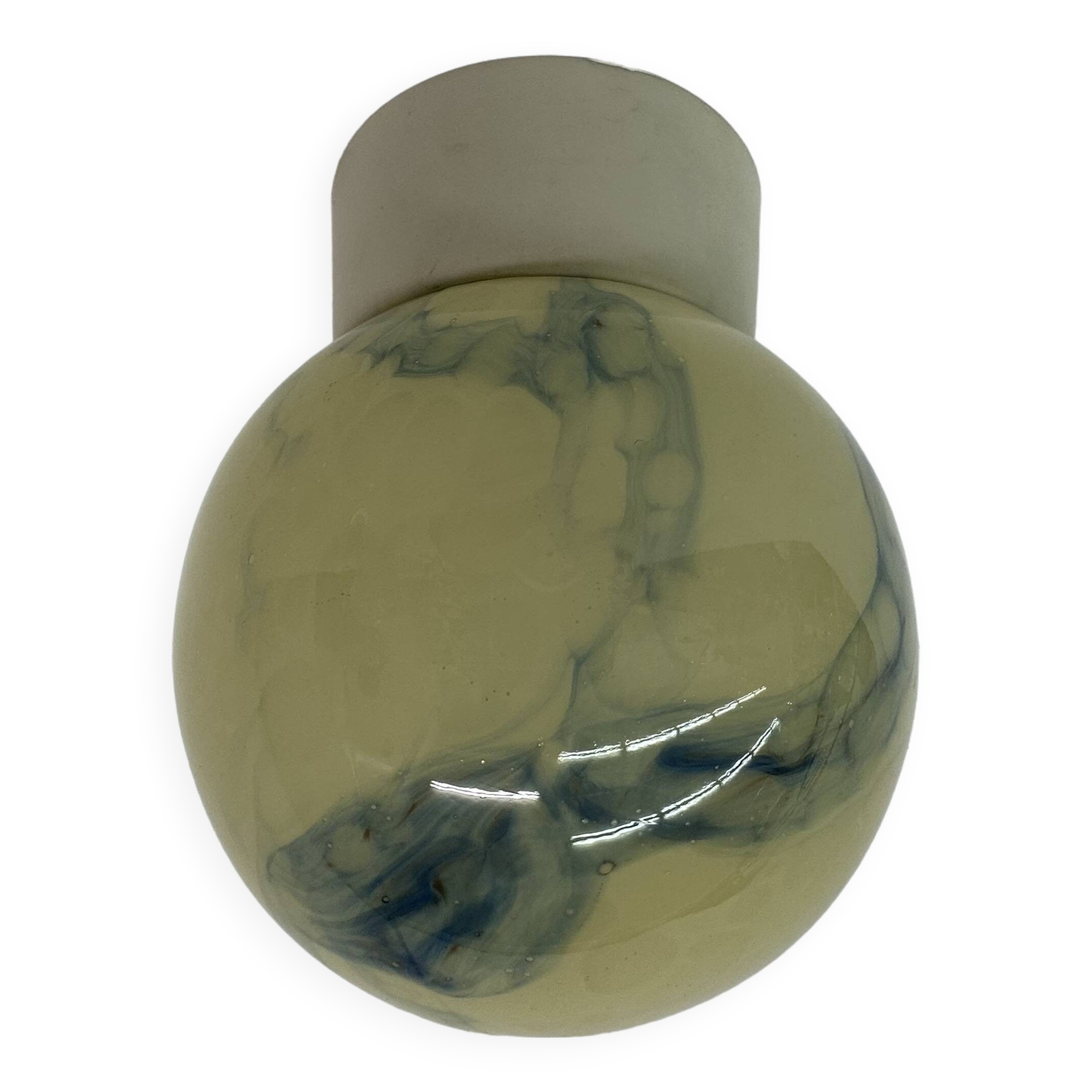 Plafonnier en verre marbré art déco Thabur, années 1930, Pays-Bas