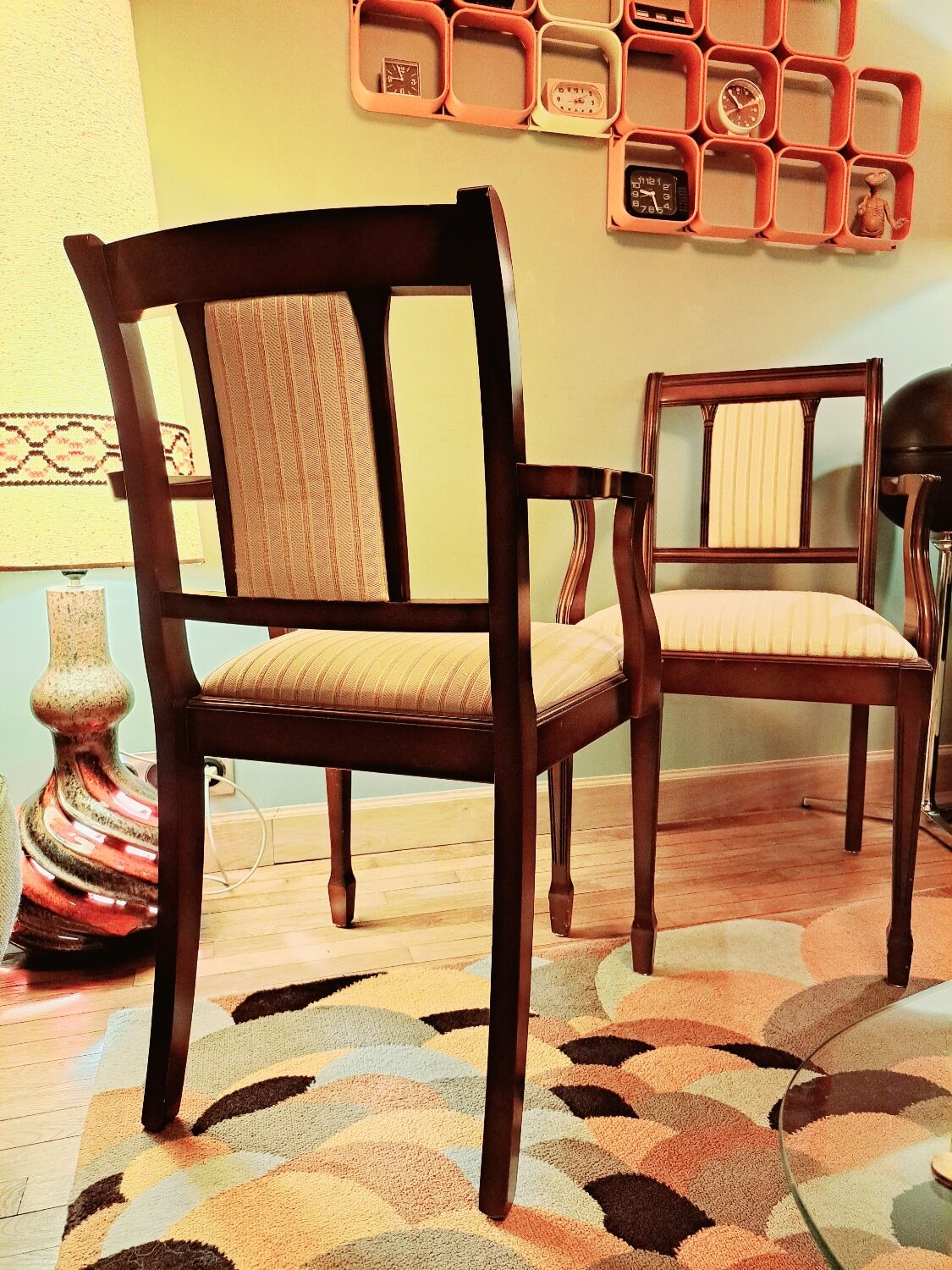 Paires de fauteuils de salon heldense acajou circa 1950