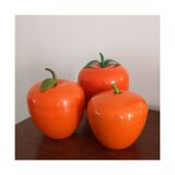 3 ice buckets orange apples 70s