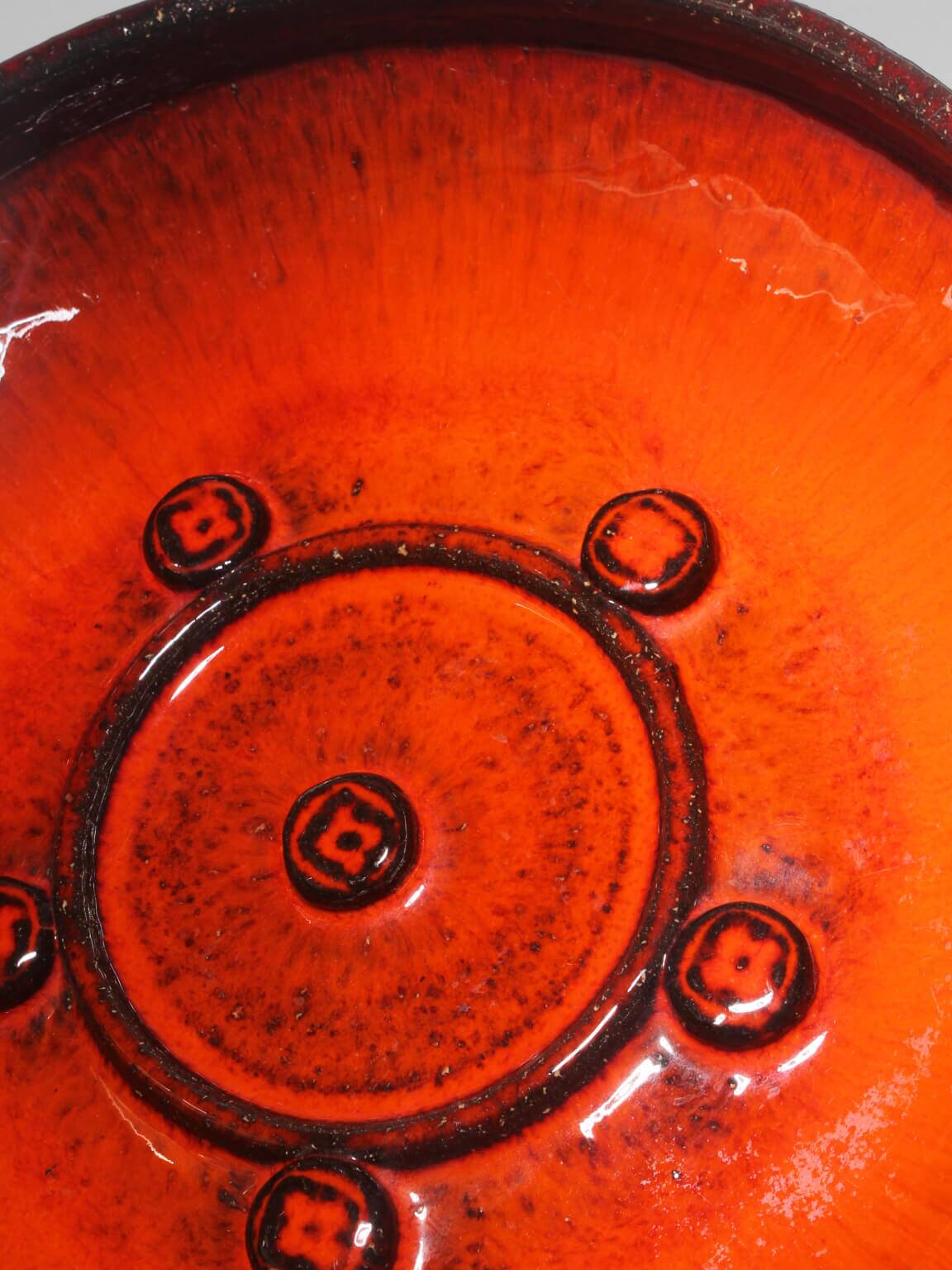 Holbæk Orange Glaze Stoneware Bowl, 1960s, Denmark