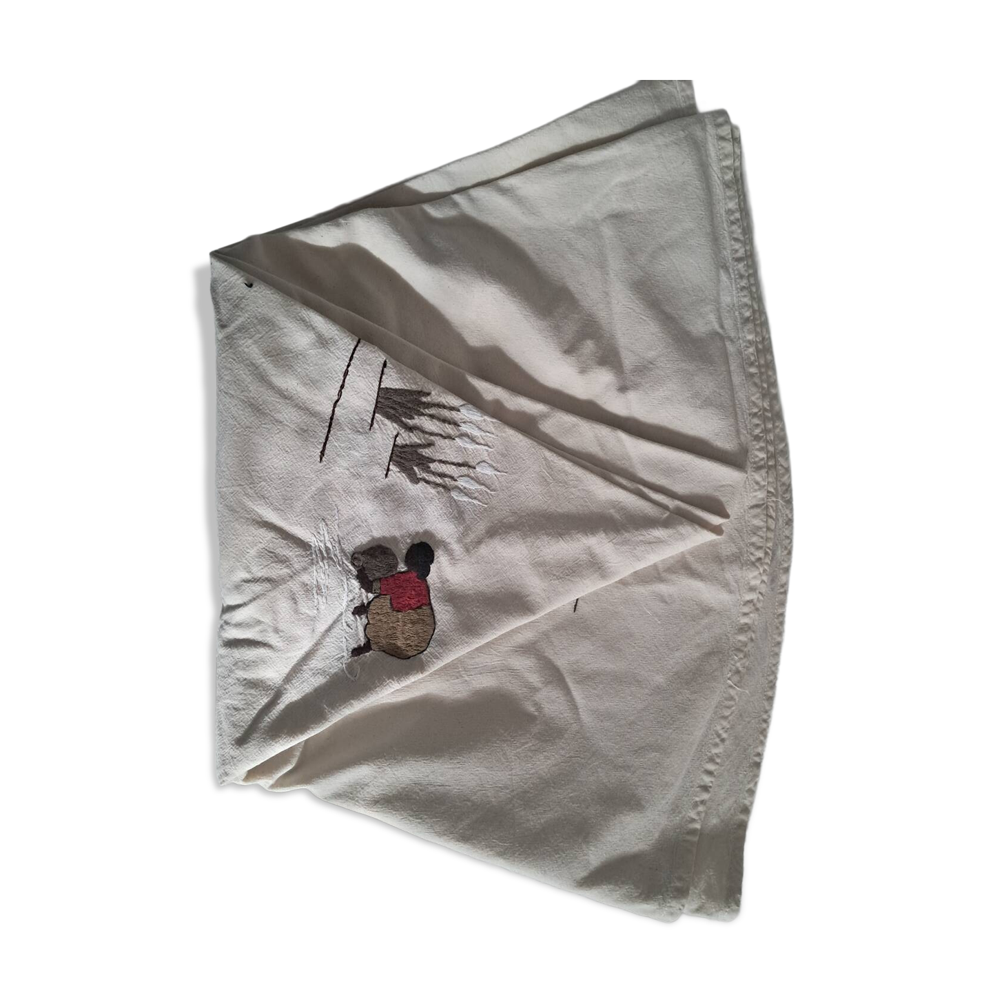 Round embroidered tablecloth