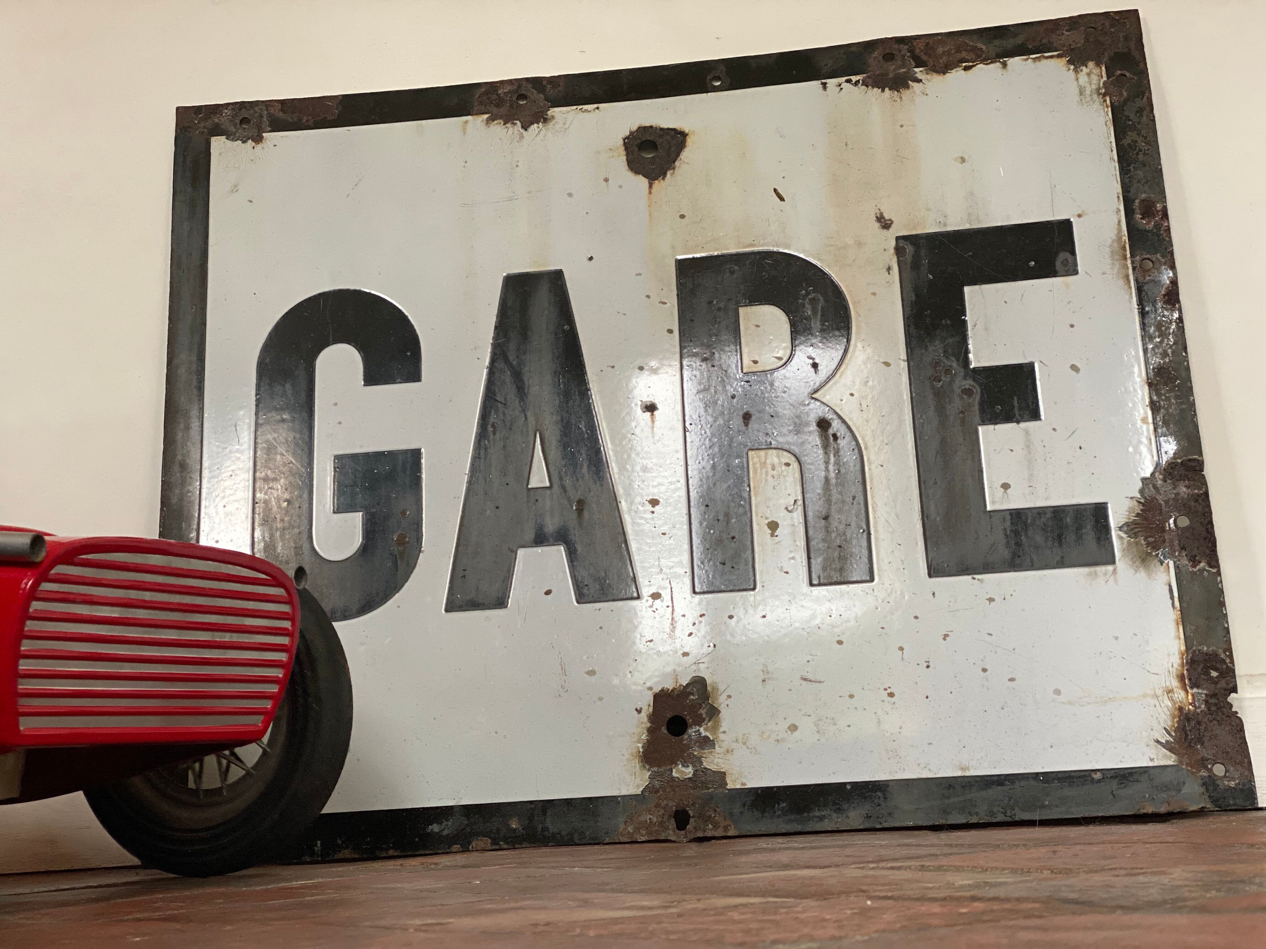 GARE enamelled plate - SNCF