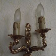 Brass wall lights.