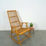 Fauteuil à bascule en rotin Design Hellerau