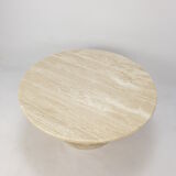 Table basse italienne en travertin, années 1970