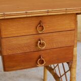 Rattan desk by Louis Sognot, 1950