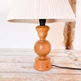 Lamp in wood and recycled cotton