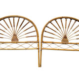 Pair of 1960s rattan headboards from France