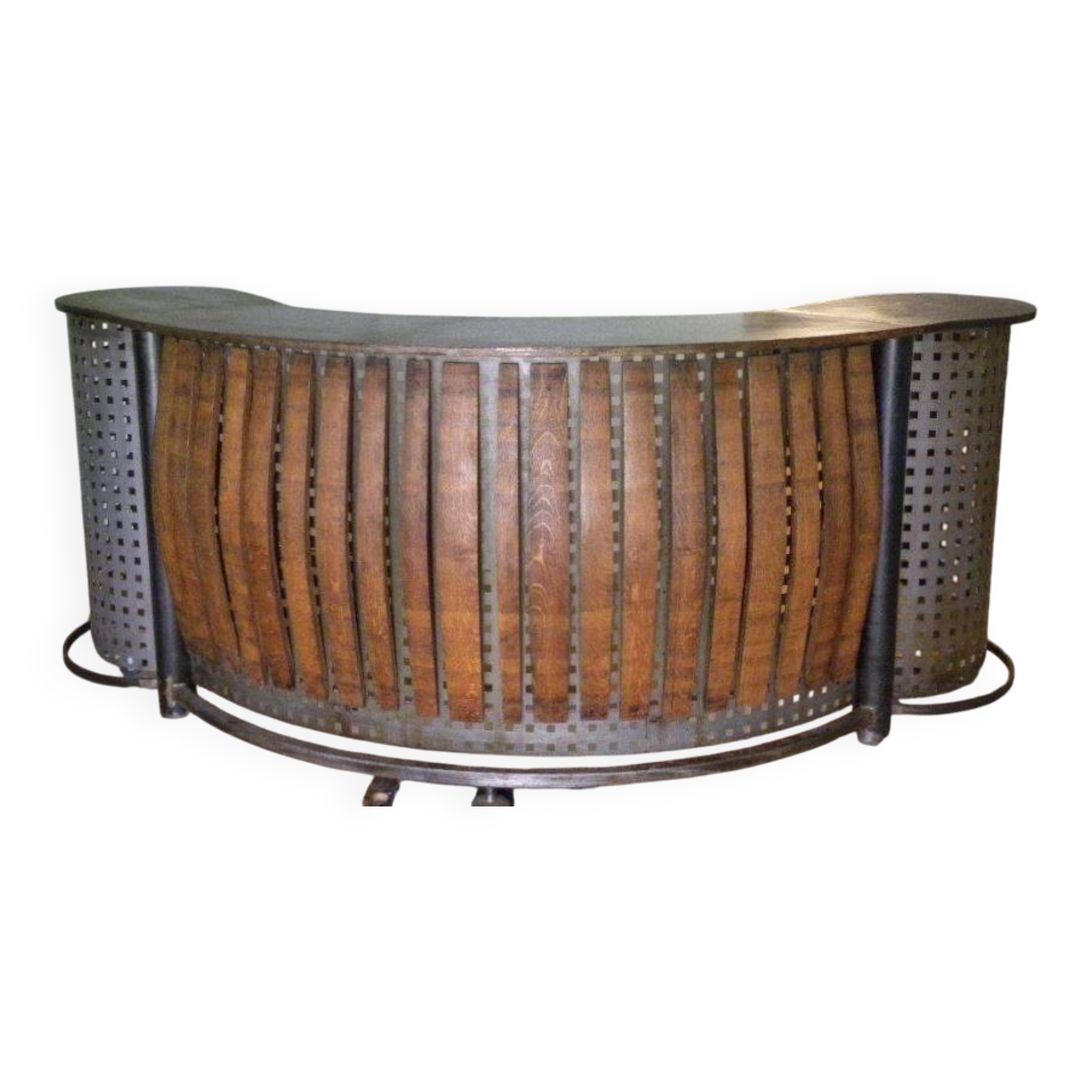 Large steel and wood counter bar