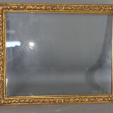 Nineteenth century frame gilded stucco wood decoration of roses 34x27 foliage 30.8x24.2 cm SB