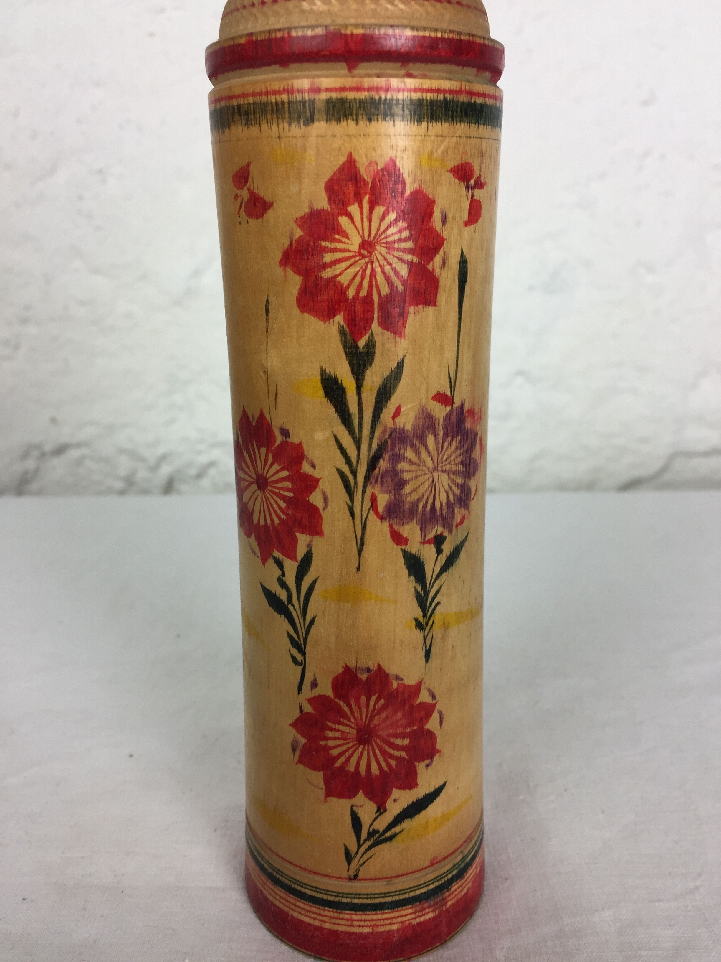 Japanese Kokeshi hand-painted doll from the 1960s