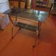 1970s glass and brass table