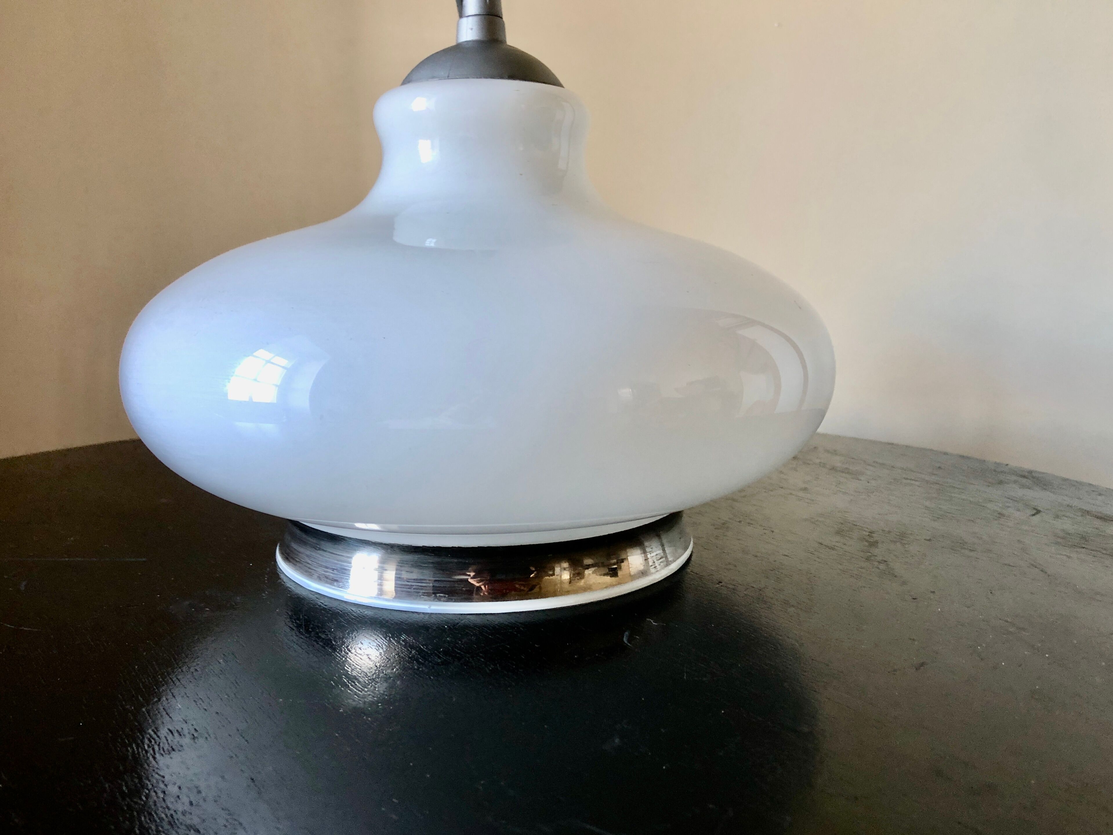 Suspension en opaline et fil d'argent