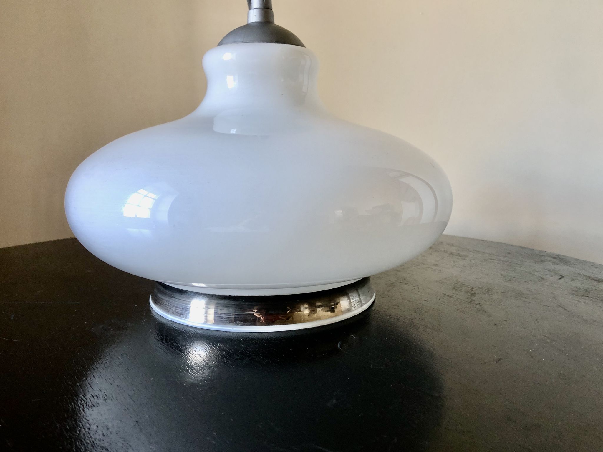 Suspension en opaline et fil d'argent