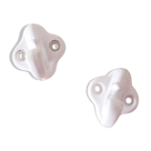 Duo of patères / white cast iron hooks, vintage, brass
