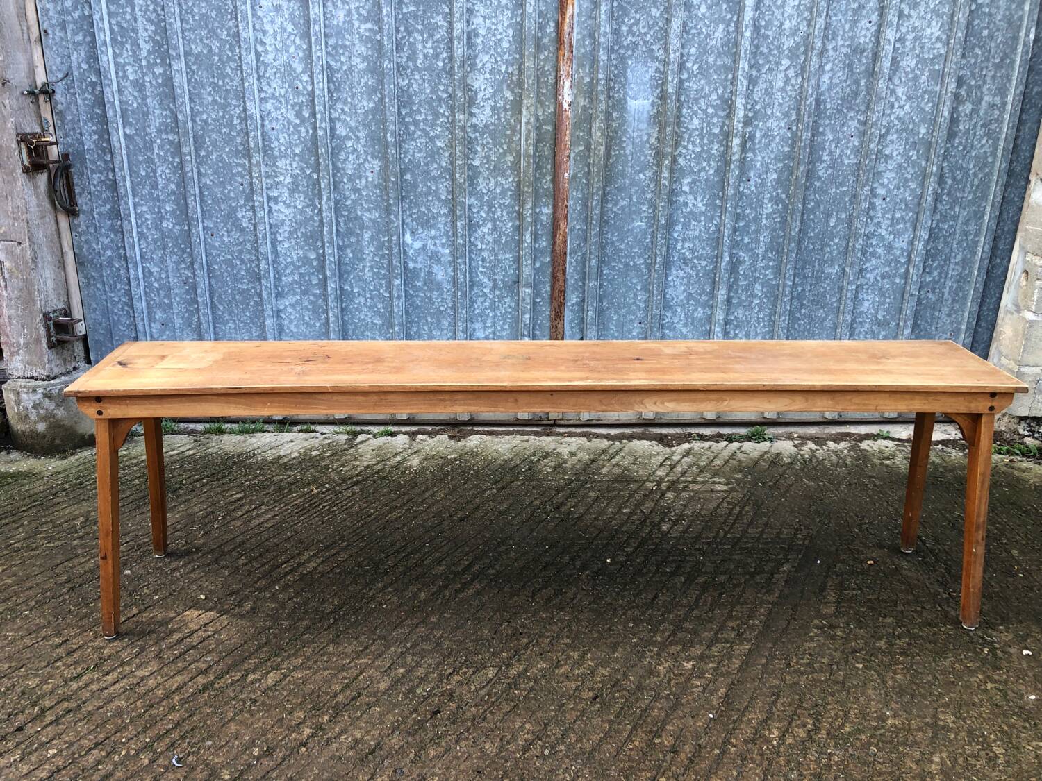 Table console vintage en hêtre massif