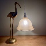 Vintage pink frosted glass lampshade pendant light