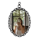 Miroir brutaliste ovale « chaine » 1950