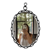 Brutalist oval mirror "chain" 1950