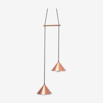 Modern mid-century copper Danish pendant lamp