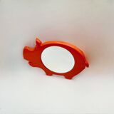 Space Age Wall Mirror with Hippo Shape Poss Denmark, 1960/70s