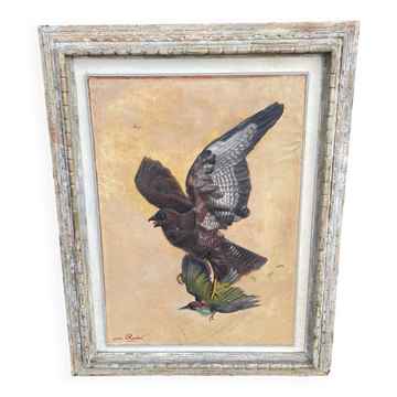 Table of a Harrier and Jay Oil on parchment
