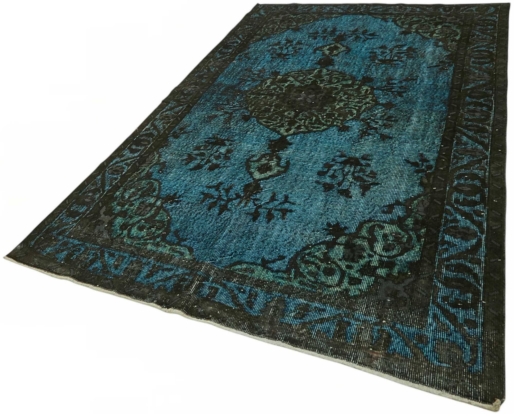 Overdyed Wool Vintage Handmade Carved Rug 169 cm x 288 cm