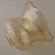 Set of 2 Vintage Glass Bell Shades in Smoked Amber Glass with Scroll Motif 5597