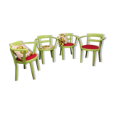 Set of 4 bridge art deco armchairs redesigned